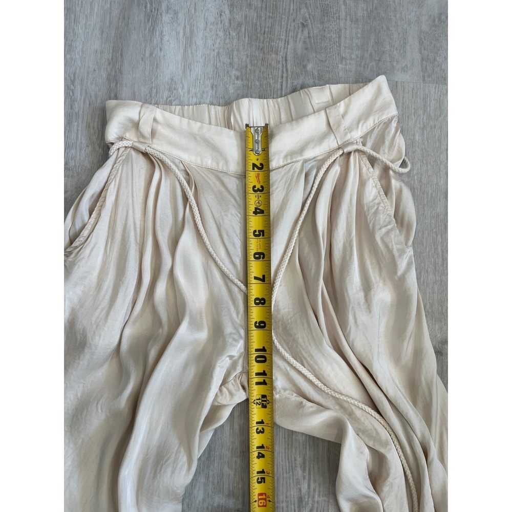YFB Young Fabulous & Broke Reed Satin Wide Leg Pant Trousers Sea Salt Sz Small - Picture 7 of 14